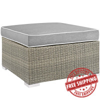 Modway EEI-2962-LGR-GRY Repose Outdoor Patio Upholstered Fabric Ottoman