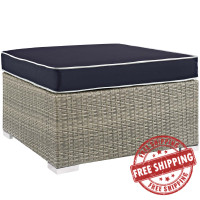 Modway EEI-2962-LGR-NAV Repose Outdoor Patio Upholstered Fabric Ottoman