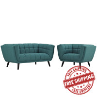 Modway EEI-2972-TEA-SET Bestow 2 Piece Upholstered Fabric Loveseat and Armchair Set