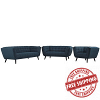 Modway EEI-2974-BLU-SET Bestow 3 Piece Upholstered Fabric Sofa Loveseat and Armchair Set