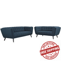Modway EEI-2975-BLU-SET Bestow 2 Piece Upholstered Fabric Sofa and Loveseat Set