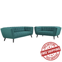 Modway EEI-2975-TEA-SET Bestow 2 Piece Upholstered Fabric Sofa and Loveseat Set