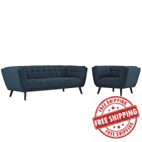 Modway EEI-2976-BLU-SET Bestow 2 Piece Upholstered Fabric Sofa and Armchair Set