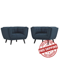 Modway EEI-2982-BLU-SET Bestow 2 Piece Upholstered Fabric Armchair Set