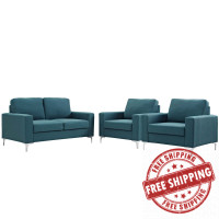 Modway EEI-2985-BLU-SET Allure 3 Piece Sofa and Armchair Set