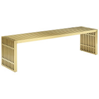 Modway EEI-3000-GLD Gridiron Large Stainless Steel Bench