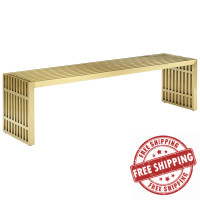 Modway EEI-3000-GLD Gridiron Large Stainless Steel Bench