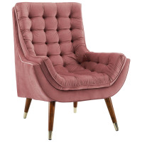 Modway EEI-3001-DUS Suggest Button Tufted Performance Velvet Lounge Chair