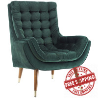 Modway EEI-3001-GRN Suggest Button Tufted Performance Velvet Lounge Chair