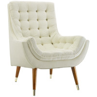 Modway EEI-3001-IVO Suggest Button Tufted Performance Velvet Lounge Chair