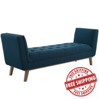 Modway EEI-3002-AZU Haven Tufted Button Upholstered Fabric Accent Bench