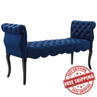 Modway EEI-3018-NAV Adelia Chesterfield Style Button Tufted Performance Velvet Bench