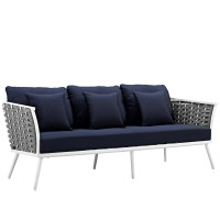 Modway EEI-3020-WHI-NAV Stance Outdoor Patio Aluminum Sofa