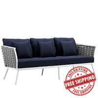 Modway EEI-3020-WHI-NAV Stance Outdoor Patio Aluminum Sofa