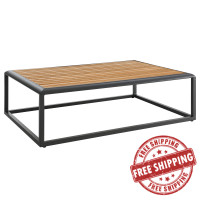 Modway EEI-3021-GRY-NAT Stance Outdoor Patio Aluminum Coffee Table Gray Natural