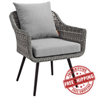 Modway EEI-3023-GRY-GRY Endeavor Outdoor Patio Wicker Rattan Armchair