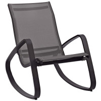 Modway EEI-3027-BLK-BLK Traveler Rocking Outdoor Patio Mesh Sling Lounge Chair
