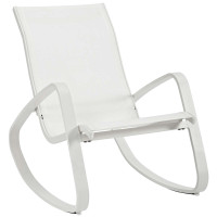 Modway EEI-3027-WHI-WHI Traveler Rocking Outdoor Patio Mesh Sling Lounge Chair