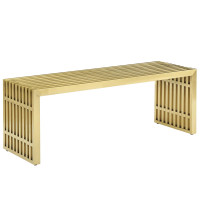 Modway EEI-3035-GLD Gridiron Medium Stainless Steel Bench