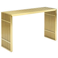 Modway EEI-3036-GLD Gridiron Stainless Steel Console Table