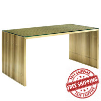 Modway EEI-3038-GLD Gridiron Stainless Steel Dining Table