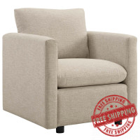 Modway EEI-3045-BEI Activate Upholstered Fabric Armchair