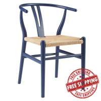 Modway EEI-3047-MID Midnight Blue Amish Dining Wood Side Chair