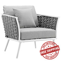 Modway EEI-3054-WHI-GRY Stance Outdoor Patio Aluminum Armchair