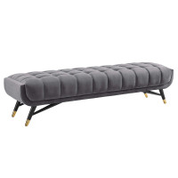 Modway EEI-3061-GRY Adept Performance Velvet Bench