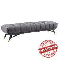 Modway EEI-3061-GRY Adept Performance Velvet Bench