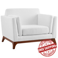 Modway EEI-3063-WHI Chance Upholstered Fabric Armchair