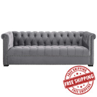 Modway EEI-3064-GRY Heritage Performance Velvet Sofa