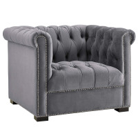 Modway EEI-3065-GRY Heritage Performance Velvet Armchair