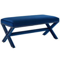 Modway EEI-3067-NAV Rivet Performance Velvet Bench