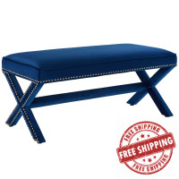 Modway EEI-3067-NAV Rivet Performance Velvet Bench