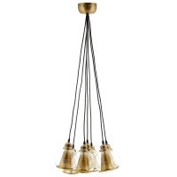 Modway EEI-3083 Peak Brass Cone and Glass Globe Cluster Pendant Chandelier