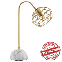 Modway EEI-3086 Salient Brass and Faux White Marble Table Lamp