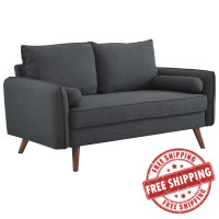 Modway EEI-3091-GRY Revive Upholstered Fabric Loveseat