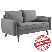 Modway EEI-3091-LGR Revive Upholstered Fabric Loveseat