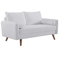 Modway EEI-3091-WHI Revive Upholstered Fabric Loveseat