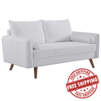 Modway EEI-3091-WHI Revive Upholstered Fabric Loveseat