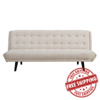 Modway EEI-3093-BEI Glance Tufted Convertible Fabric Sofa Bed