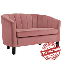 Modway EEI-3137-DUS Prospect Channel Tufted Performance Velvet Loveseat