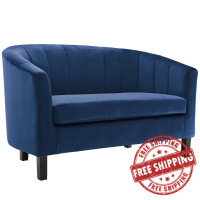 Modway EEI-3137-NAV Prospect Channel Tufted Performance Velvet Loveseat