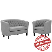 Modway EEI-3148-LGR-SET Prospect 2 Piece Upholstered Fabric Loveseat and Armchair Set