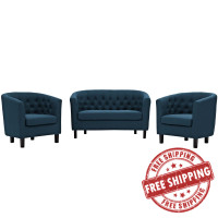 Modway EEI-3149-AZU-SET Prospect 3 Piece Upholstered Fabric Loveseat and Armchair Set