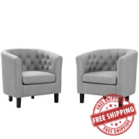 Modway EEI-3150-LGR-SET Prospect 2 Piece Upholstered Fabric Armchair Set