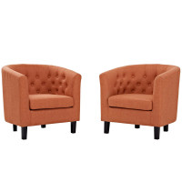 Modway EEI-3150-ORA-SET Prospect 2 Piece Upholstered Fabric Armchair Set