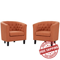 Modway EEI-3150-ORA-SET Prospect 2 Piece Upholstered Fabric Armchair Set