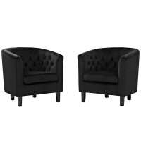 Modway EEI-3153-BLK-SET Prospect 2 Piece Performance Velvet Armchair Set